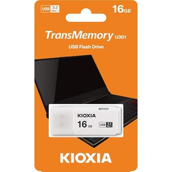 KIOXIA 16GB TransMemory U301 USB 3.2 Flash Drive, White